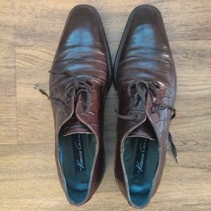 Kenneth Cole Brown Men's Crocodile Oxfords10